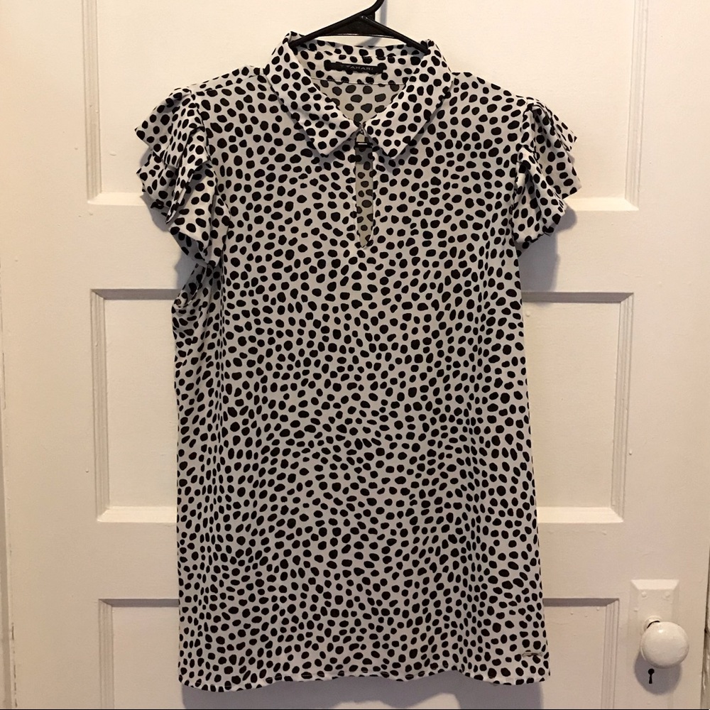 Black and white, polka dots, blouse